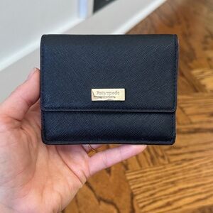 Kate Spade Black Card wallet with Gold Accent